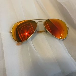 Orange, Warm-toned, Ray-bans Aviators